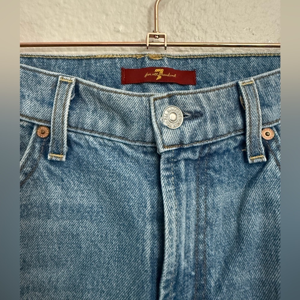 7 For All Mankind The Kiki with Raw Hem in Vintage Wythe Cropped Ankle Jeans - Picture 4 of 12